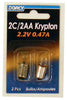 Dorcy 2C/2AA Krypton Flashlight Bulb 2.2 volt Bayonet Base (Pack of 12)