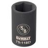 DeWalt 5/8 in. X 1/2 in. drive SAE 6 Point Deep Impact Socket 1 pc