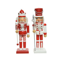 Decoris Red/White Nutcracker Table Decor 10 in. (Pack of 8)