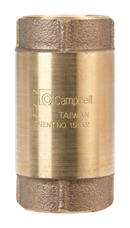 Campbell 1 in. D X 1 in. D FNPT x FNPT Red Brass Spring Loaded Check Valve