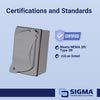 Sigma Electric Rectangle Die-Cast Metal 1 gang 4.58 in. H X 2.83 in. W Duplex Outlet Kit