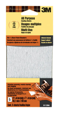 3M 7-1/2 in. L x 3-2/3 in. W 120 Grit Aluminum Oxide Sandpaper 5 pk (Pack of 10)