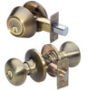 Master Lock Antique Brass Deadbolt and Entry Door Knob 1-3/4 in.