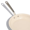 Made In Cookware Ceramic/Stainless Steel Fry Pan 10 in. Silver/White