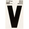 Hy-Ko 3 in. Reflective Black Vinyl Letter V Self-Adhesive 1 pc. (Pack of 10)