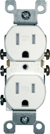 Leviton 15 amps 125 V Duplex White Outlet 5-15R 1 pk