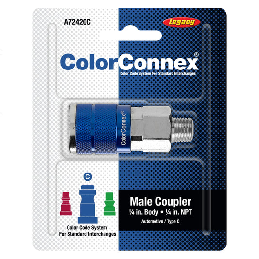 Legacy ColorConnex Aluminum/Steel Air Coupler 1/4 in. 1 pc
