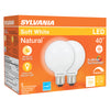 Sylvania Natural G25 E26 (Medium) LED Bulb Soft White 40 Watt Equivalence 2 pk