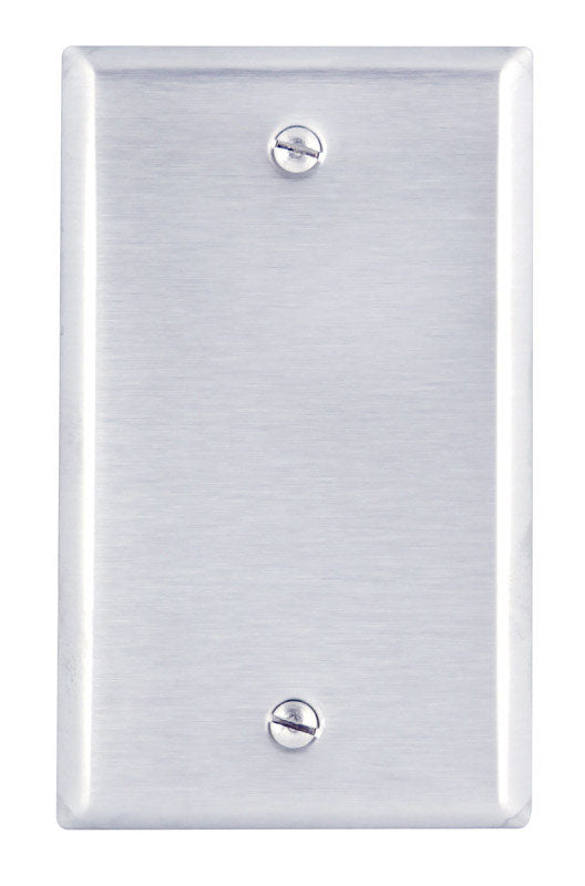 Leviton Silver 1 gang Stainless Steel Blank Wall Plate 1 pk