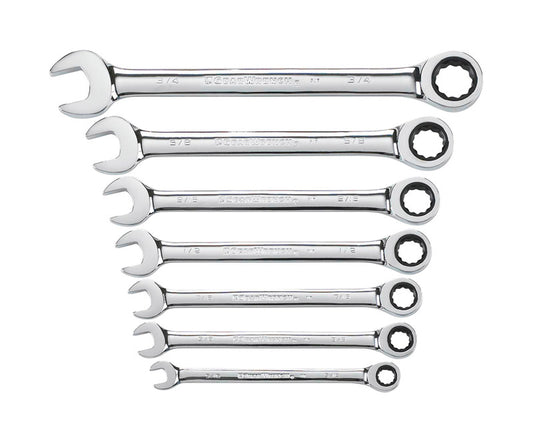 GEARWRENCH 12 Point SAE Ratcheting Combination Wrench Set 7 pc