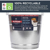 Behrens 12 qt Galvanized Pail Silver