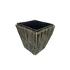 Infinity 11 in. H X 11 in. W X 11 in. D Plastic Wicker Planter Gray