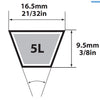Mitsuboshi FHP General Utility V-Belt 0.63 in. W X 92 in. L For Fractional Horsepower Motors