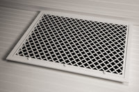 Steelcrest Designer 25 X 20 Hinged White Return-Air Filter Grille, With Washable/Removable Black Filter