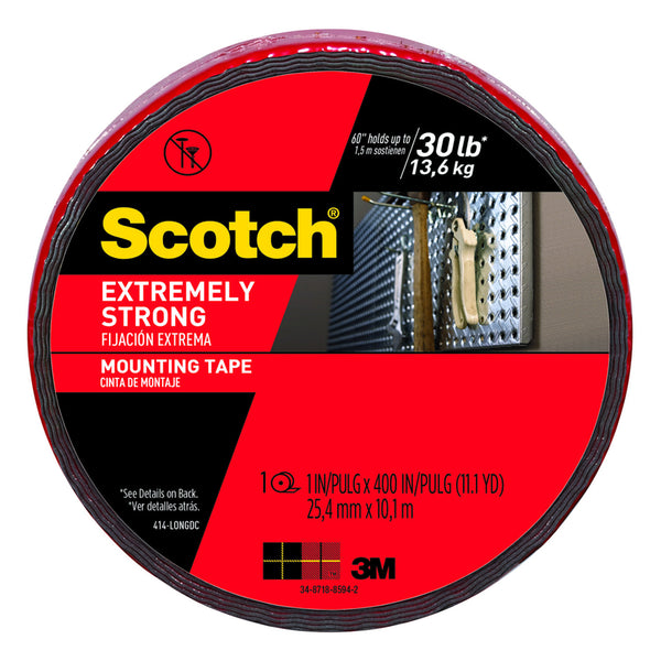 Cinta de montaje de doble cara Scotch de 400 pulg. de largo y 1 pulg. de ancho