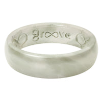 Groove Life Womens Thin Solid Pearl Round White Ring Silicone Water Resistant Size 6