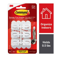 3M Command Mini Plastic Hook 11/8 in. L 18 pk (Pack of 4)