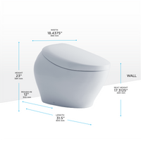 TOTO® NEOREST® NX1 Dual Flush 1.0 or 0.8 GPF Toilet with Integrated Bidet Seat, EWATER+® - Cotton White - MS902CUMFG#01