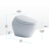 TOTO® NEOREST® NX1 Dual Flush 1.0 or 0.8 GPF Toilet with Integrated Bidet Seat, EWATER+® - Cotton White - MS902CUMFG#01
