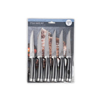 Core Kitchen Black/Silver Stainless Steel Steak Knife Set 4.5 L in.