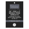 Celebrations Platinum 26 in. D LED Prelit Warm White Mixed Pine Wreath