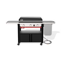 Weber Slate 30" Rust-Resistant 3 Burner Natural Gas Digital Thermometer Outdoor Griddle Black