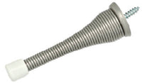 National Hardware Steel w/Rubber Tip Satin Nickel Silver Spring Door Stop Mounts to wall .75 in.