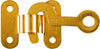National Hardware Satin Brass Steel Hook and Staple 2 pk