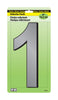 Hy-Ko 6 in. Reflective Black/Silver Plastic Number 1 Nail-On 1 pc. (Pack of 5)