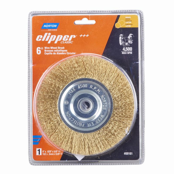 Norton Clipper 6 in. Coarse Crimped Wire Wheel Brush Brass 4500 rpm 1 pc - Deal of The Week