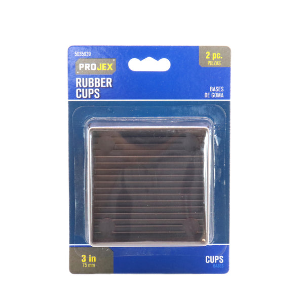 Copas de goma para muebles Projex, cuadradas, marrones, de 3 pulgadas de ancho x 3 pulgadas de largo, paquete de 2