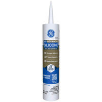 GE Advanced White Silicone 2 Window and Door Caulk Sealant 10.1 oz (Pack of 12)