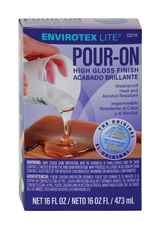 EnviroTex Gloss Clear Pour-On High Gloss Finish 16 oz. (Pack of 6)