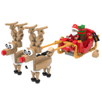 NovaBrix Santa Sleigh & Reindeer Block Set Multicolored 210 pc
