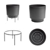 Bloem Hopson 5 in. H X 6 in. D Plastic Planter Charcoal Gray