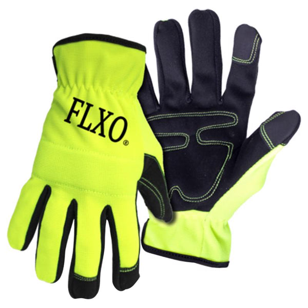 Guante mecánico Boss FLXO para hombre, puño abierto, alta visibilidad, verde, L, 1 par - Oferta de la semana