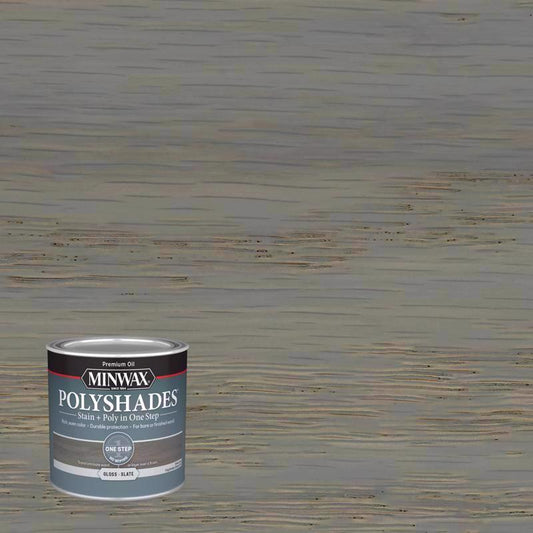 Minwax PolyShades Semi-Transparent Gloss Slate Oil-Based Polyurethane Stain and Polyurethane Finish (Pack of 4)