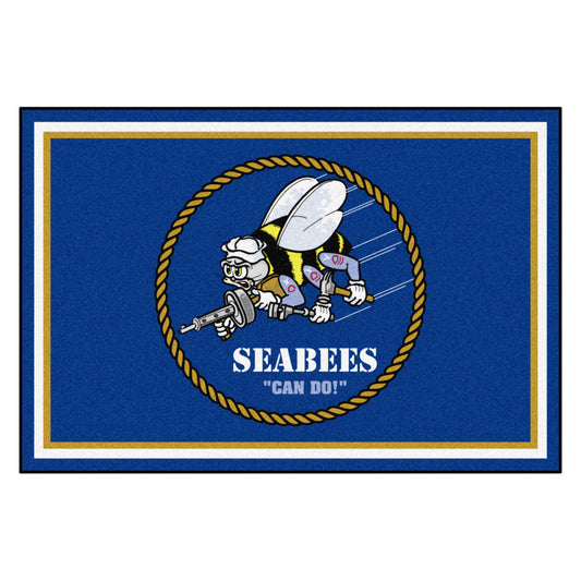 U.S. Navy - SEABEES 5ft. x 8 ft. Plush Area Rug