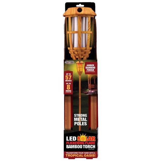 Blazing LEDz Amber Metal 57 in. Flickering Flame Bamboo Torch 1 pk (Pack of 12)