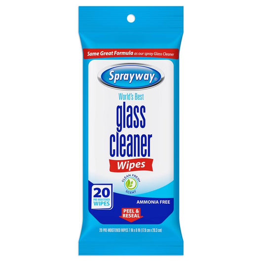 Sprayway Fresh Scent Glass Cleaner 20 pk Wipes