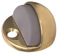 National Hardware Solid Brass w/Rubber Bumper Brass Gold Door Stop Mounts to floor 1.75 in.