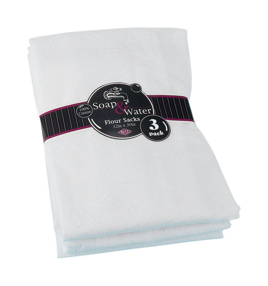 Ritz White Cotton Flour Sack Towel 3 pk (Pack of 3)