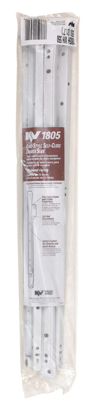 Knape & Vogt 22 in. L Steel Self Close Drawer Slide 2 pk - Open Box