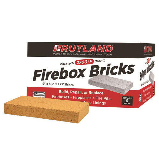 Rutland Intermediate Duty High Density Ceramic Fire Brick 9 x 4-1/2 x 1-1/4 in.