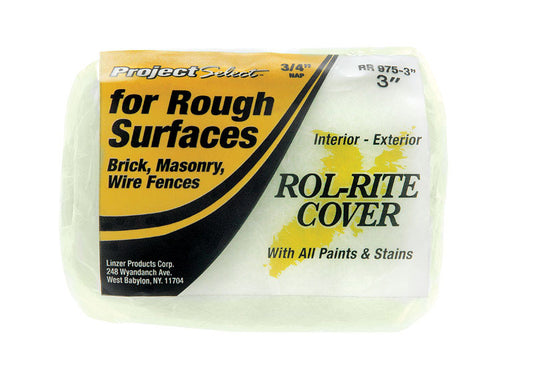 Linzer Rol-Rite Polyester 3/4 in. x 3 in. W Regular Paint Roller Cover 1 pk (Pack of 12)