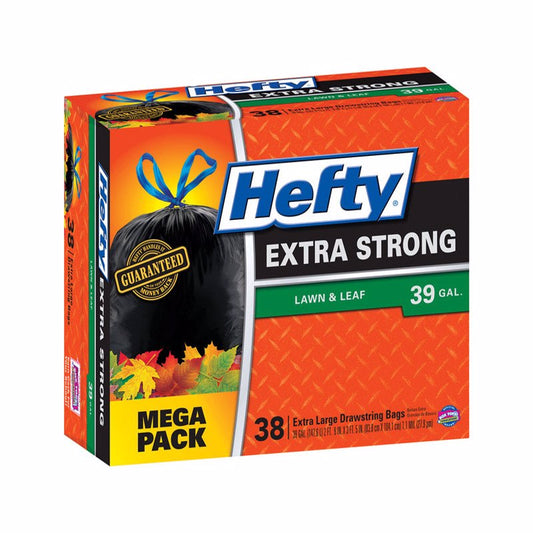 Hefty Extra Strong 39 gal. Trash Bags Drawstring 38 pk (Pack of 3)
