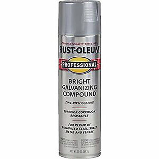 Rust-Oleum Professional Galvanized Bright Gray Galvanizing Compound Spray 20 oz. (Pack of 6)