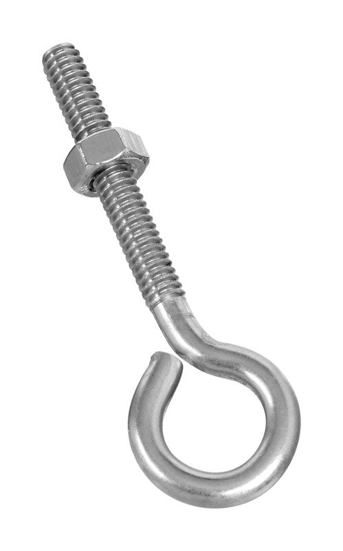 National Hardware WeatherGuard 1/4 in. X 3 in. L Stainless Steel Eyebolt Nut Included