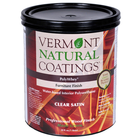 Vermont Natural Coatings PolyWhey Satin Clear Water-Based Furniture Finish 1 qt (Pack of 6).