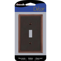 Amerelle Metro Aged Bronze 1 gang Die-Cast Metal Toggle Wall Plate 1 pk